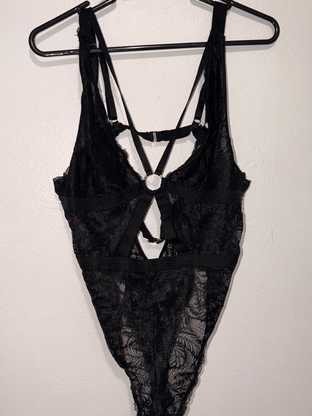Black Lace Strappy Bodysuit